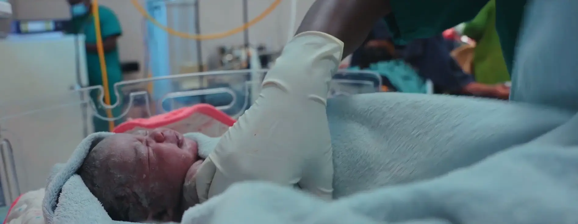 Nurse caring for baby